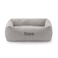 Charcoal Stripe Bolster Dog Bed