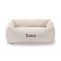 Mushroom Brown Stripe Bolster Dog Bed