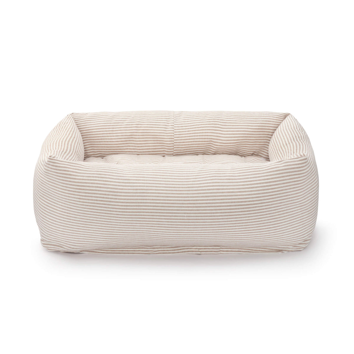 Mushroom Brown Stripe Bolster Dog Bed
